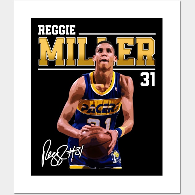 Reggie Miller Choke Sign Basketball Legend Signature Vintage Retro 80s 90s Bootleg Rap Style Wall Art by CarDE